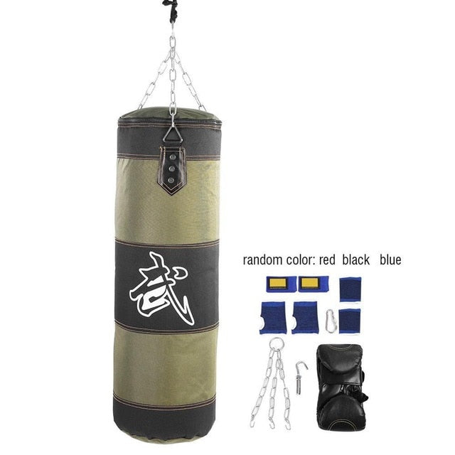 Empty Boxing Sand Bag Set with Gloves Wrist Guard