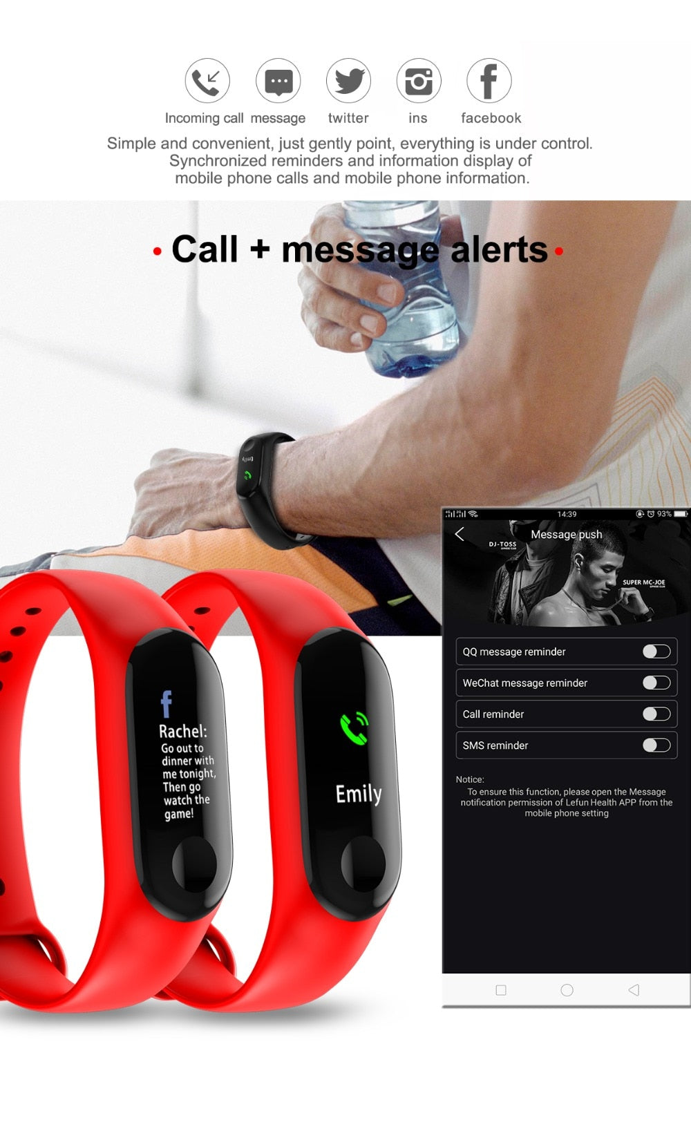 Smart Bracelet Blood Pressure Heart Rate Monitor