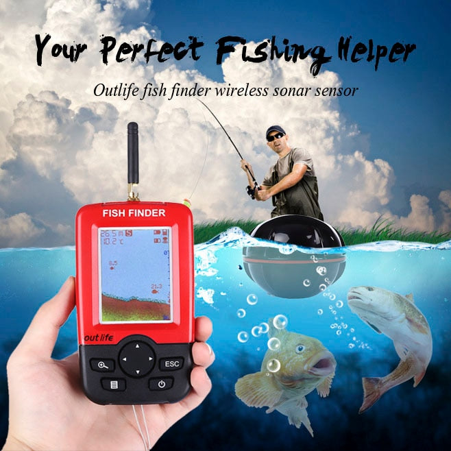 Depth Fish Finder with 100 M Wireless Sonar Sensor Echo Sounder