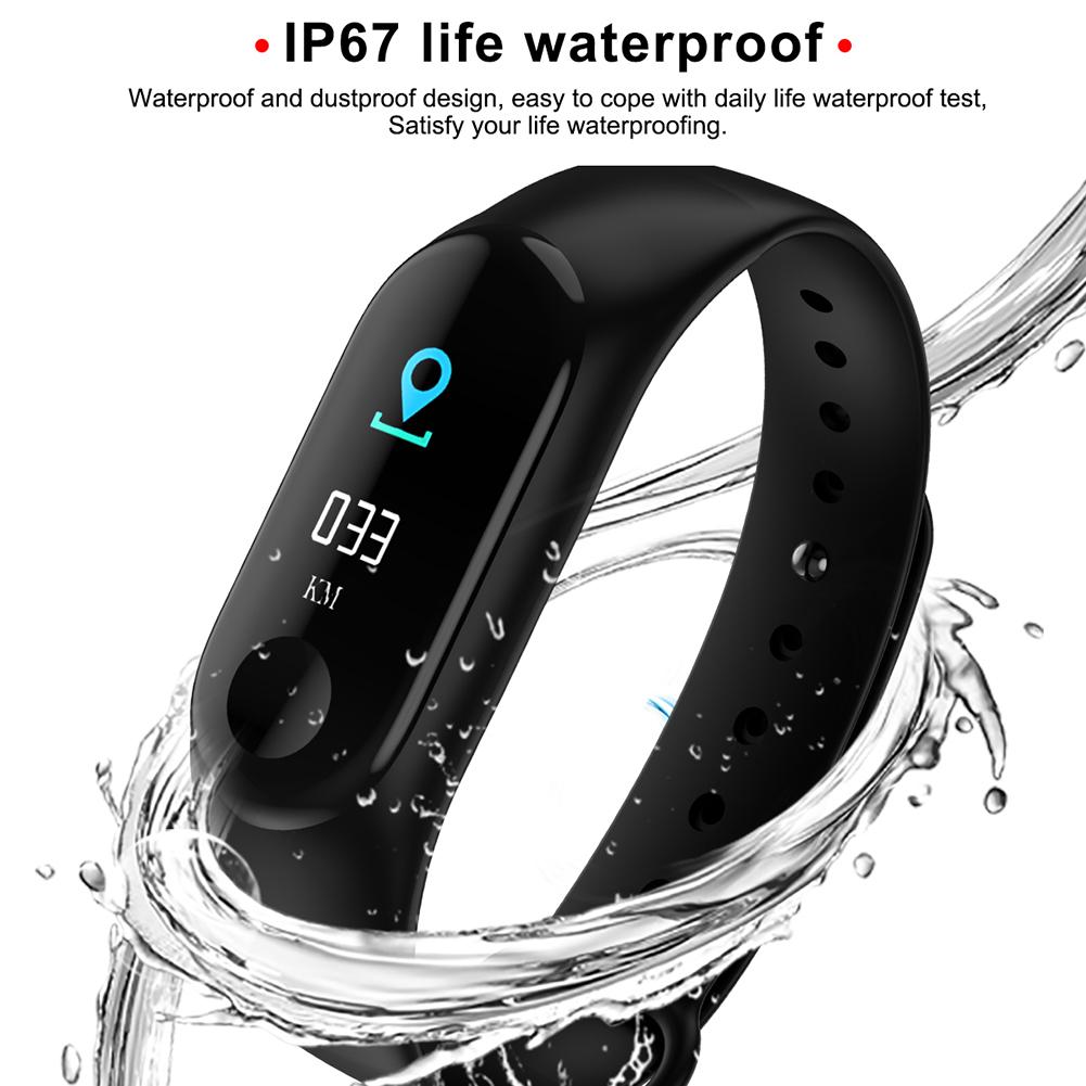 Pedometer Waterproof Tracker Heart Rate Counter Watch Bracelet