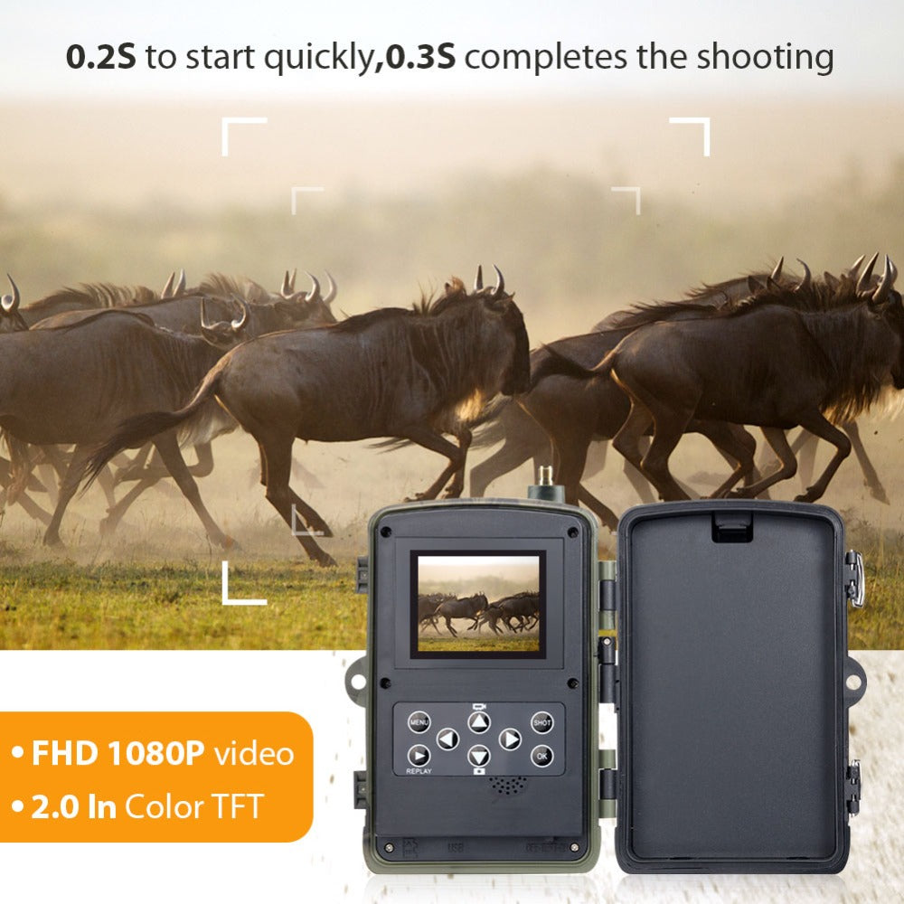 Hunting Camera 16MP Trail SMS/MMS/SMTP IP66 Photo Traps 0.3s Trigger