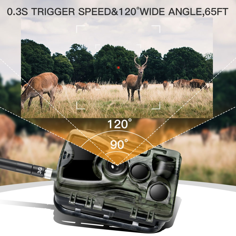 Hunting Camera 16MP Trail SMS/MMS/SMTP IP66 Photo Traps 0.3s Trigger