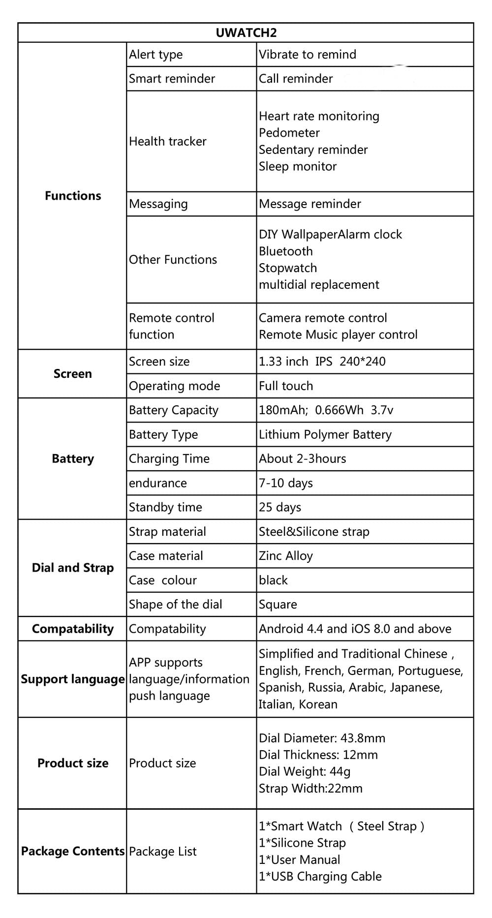 Smart Watch For Android, IOS 1.33' Sport Modes