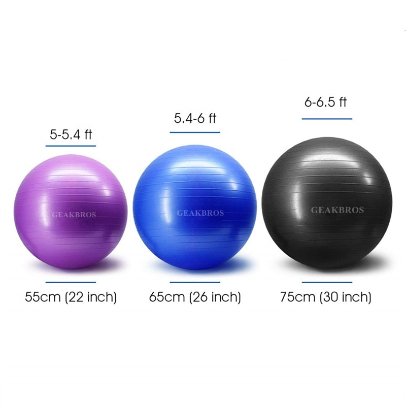 Workout Massage Ball with Pump 55cm 65cm 75cm